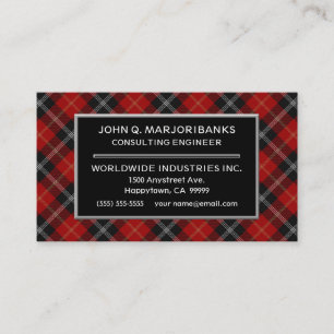 Scottish Clan Marjoribanks Tartan Kariert Visitenkarte