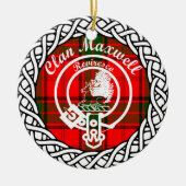Scottish Clan Maxwell Tartan und Wappen Keramik Ornament (Vorne)