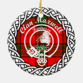 Scottish Clan Maxwell Tartan und Wappen Keramik Ornament (Hinten)