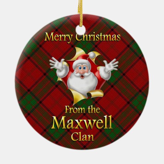 Scottish Clan Maxwell Weihnachtsdekoration Keramikornament (Hinten)