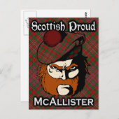 Scottish Clan McAllister Tartan Postcard Postkarte (Vorne/Hinten)