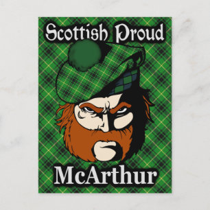 Scottish Clan McArthur Tartan Postcard Postkarte
