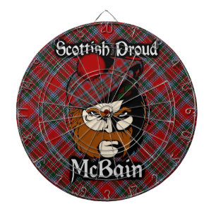 Scottish Clan McBain MacBain Tartan Dartboard Dartscheibe
