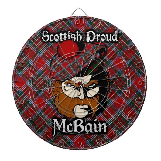 Scottish Clan McBain MacBain Tartan Dartboard Dartscheibe (vorne)