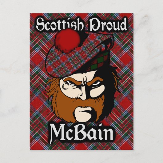 Scottish Clan McBain MacBain Tartan Postcard Postkarte (Vorderseite)