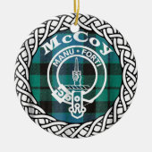 Scottish Clan McCoy Tartan und Wappen Keramik Ornament (Vorne)