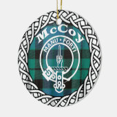 Scottish Clan McCoy Tartan und Wappen Keramik Ornament (Links)