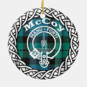 Scottish Clan McCoy Tartan und Wappen Keramik Ornament (Hinten)