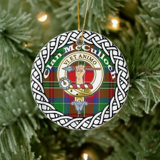 Scottish Clan McCulloch Tartan und Wappen Keramik Ornament (Baum)