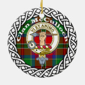 Scottish Clan McCulloch Tartan und Wappen Keramik Ornament (Hinten)
