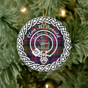 Scottish Clan McDonald Tartan und Wappen Keramik Ornament