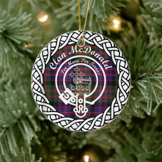 Scottish Clan McDonald Tartan und Wappen Keramik Ornament (Baum)