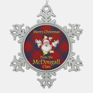 Scottish Clan McDougall Weihnachtsdekoration Schneeflocken Zinn-Ornament