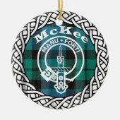 Scottish Clan McKee Tartan und Wappen Keramik Ornament (Vorne)