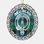 Scottish Clan McKee Tartan und Wappen Keramik Ornament (Links)