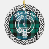Scottish Clan McKee Tartan und Wappen Keramik Ornament (Hinten)