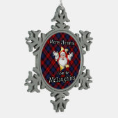 Scottish Clan McLaughlin MacLachlan Weihnachten Schneeflocken Zinn-Ornament (Links)