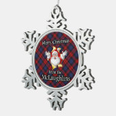 Scottish Clan McLaughlin MacLachlan Weihnachten Schneeflocken Zinn-Ornament (Rechts)