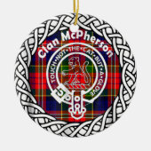 Scottish Clan McPherson Tartan und Wappen Keramik Ornament (Vorne)