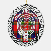 Scottish Clan McPherson Tartan und Wappen Keramik Ornament (Links)