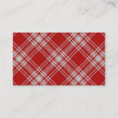 Scottish Clan Menzies Red and White Tartan Kariert Visitenkarte (Rückseite)