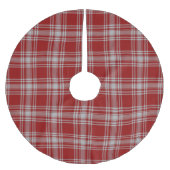 Scottish Clan Menzies Red White Tartan Polyester Weihnachtsbaumdecke (Vorderseite)