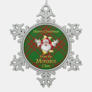 Scottish Clan Menzies Weihnachtsdekoration Schneeflocken Zinn-Ornament