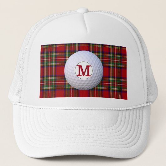 Scottish Clan Monogram Royal Stewart Tartan Karier Truckerkappe (Vorderseite)