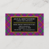 Scottish Clan Montgomery Tartan Kariert Visitenkarte (Vorderseite)