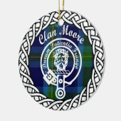 Scottish Clan Moore Tartan und Wappen Keramik Ornament (Links)