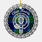 Scottish Clan Moore Tartan und Wappen Keramik Ornament (Hinten)