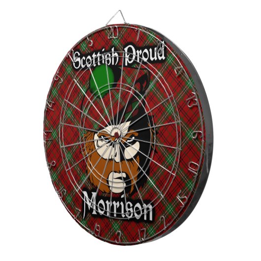 Scottish Clan Morrison Tartan Dartboard Dartscheibe (Vorderseite rechts)