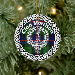 Scottish Clan Morrison Tartan und Wappen Keramik Ornament
