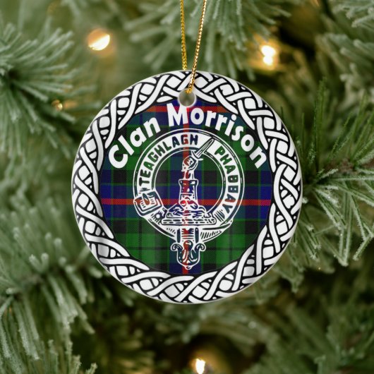 Scottish Clan Morrison Tartan und Wappen Keramik Ornament (Baum)