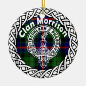Scottish Clan Morrison Tartan und Wappen Keramik Ornament (Vorne)