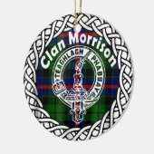 Scottish Clan Morrison Tartan und Wappen Keramik Ornament (Links)