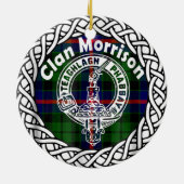 Scottish Clan Morrison Tartan und Wappen Keramik Ornament (Hinten)