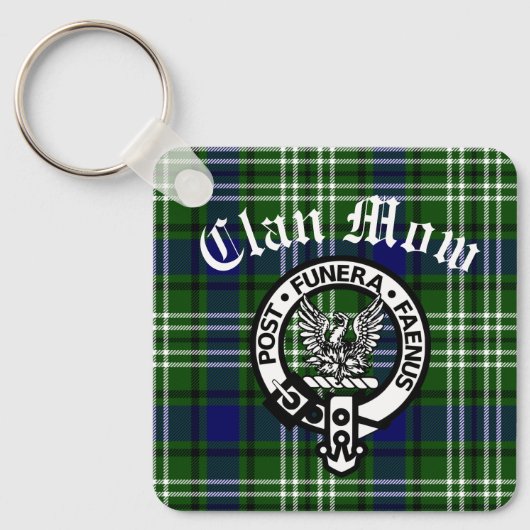 Scottish Clan Mow Crest & Tartan Schlüsselanhänger (Vorderseite)