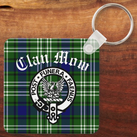 Scottish Clan Mow Crest & Tartan  Schlüsselanhänger (Rückseite)