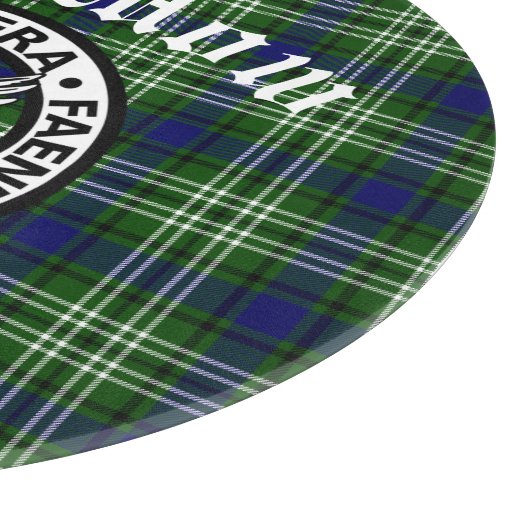 Scottish Clan Mow Wappen & Tartan Schneidebrett (Ecke)
