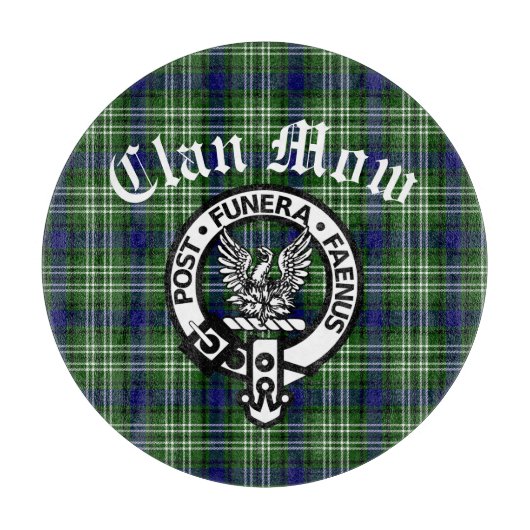 Scottish Clan Mow Wappen & Tartan Schneidebrett (Vorderseite)