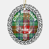 Scottish Clan Muirhead Tartan und Wappen Keramik Ornament (Links)