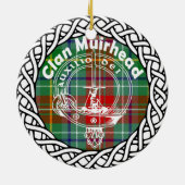 Scottish Clan Muirhead Tartan und Wappen Keramik Ornament (Hinten)