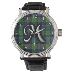 Scottish Clan Murray Monogram Tartan Armbanduhr