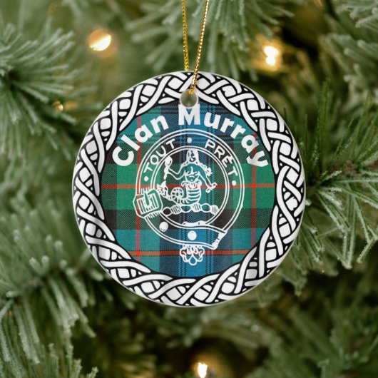 Scottish Clan Murray Tartan und Wappen Keramik Ornament (Baum)