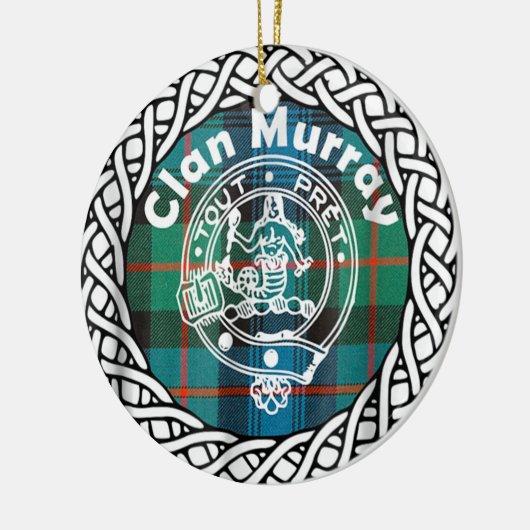 Scottish Clan Murray Tartan und Wappen Keramik Ornament (Links)