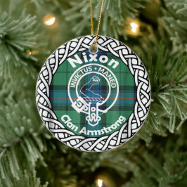 Scottish Clan Nixon Tartan und Wappen Keramik Ornament