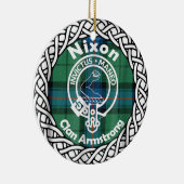 Scottish Clan Nixon Tartan und Wappen Keramik Ornament (Rechts)