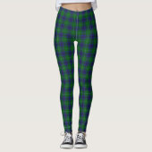 Scottish Clan Oliphant Green Blue Tartan Leggings (Vorderseite)