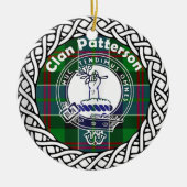 Scottish Clan Patterson Tartan und Wappen Keramik Ornament (Vorne)